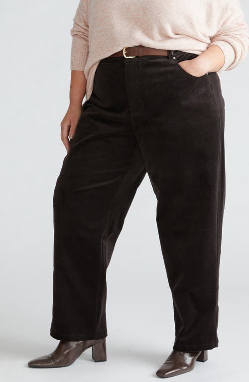 Universal Standard Cassidy High Waist Corduroy Straight Leg Pants In Chocolate