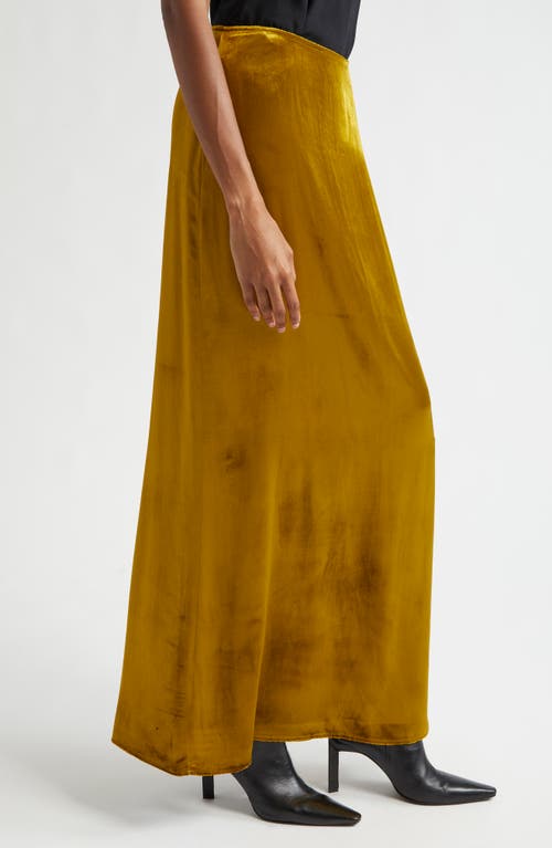 Shop Rohe Róhe Velvet Maxi Skirt In Gold