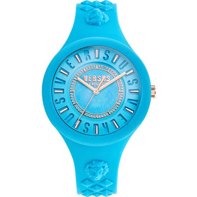 Versus By Versace Fire Island Silicone Strap Watch,