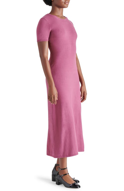 Shop Steve Madden Francis Short Sleeve Maxi Sweater Dress In Autumn Mauve