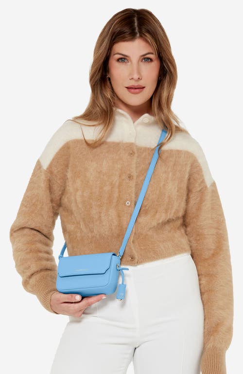 Shop Maison De Sabre Maison De Sabré Micro Leather Flap Bag In Sky Blue