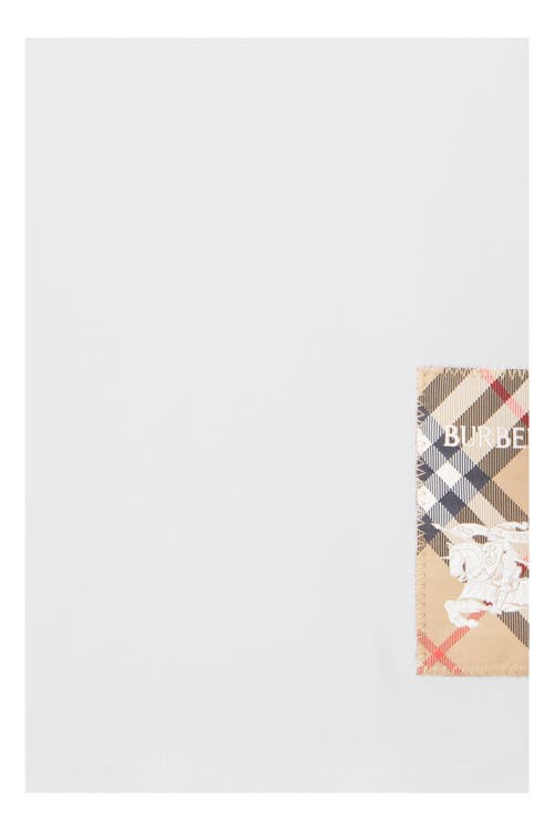 Burberry Check Label Cotton T-shirt In White