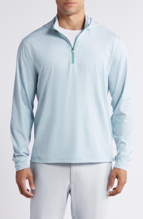 Johnnie-o Hybrid Performance Quarter Zip Hoodie In Blue