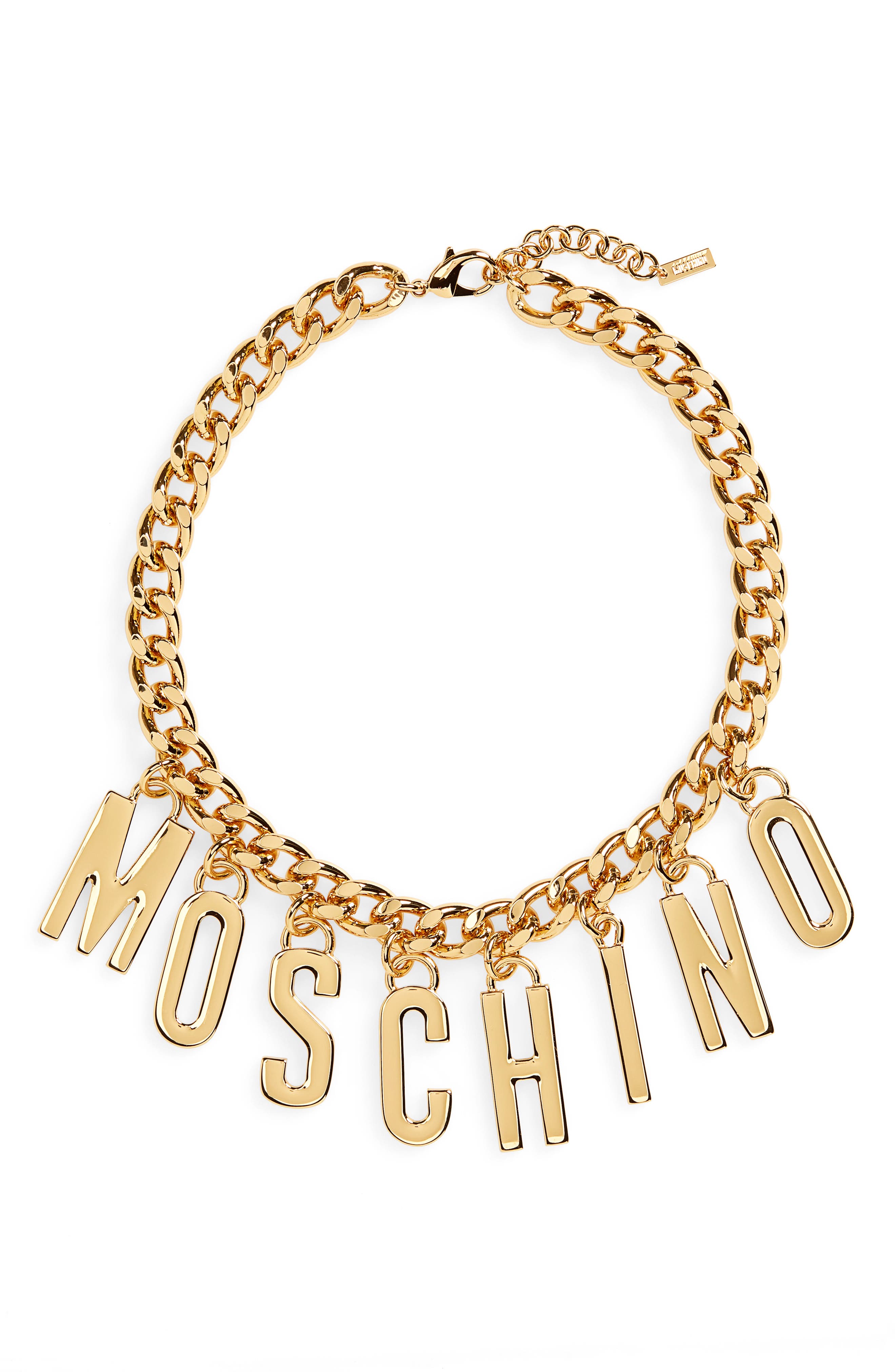 moschino logo necklace