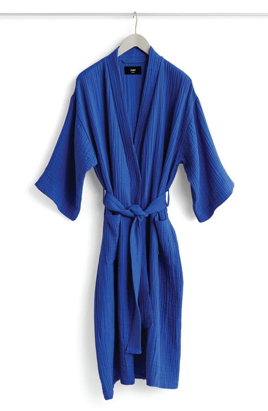 Hay Crinkle Cotton Robe In Ultra Marine