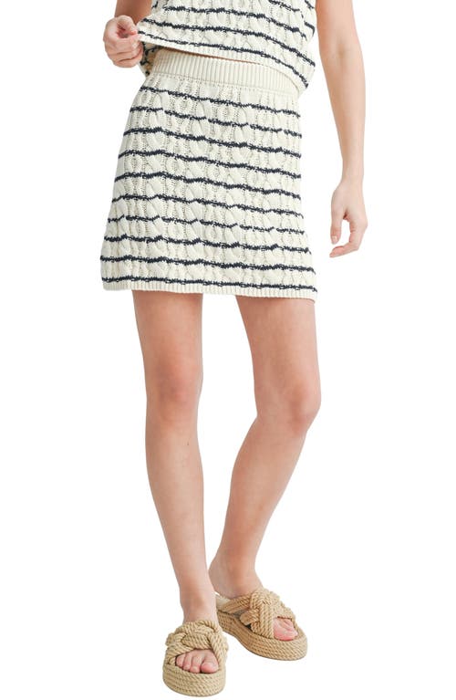 Stripe Sweater Skirt in Ivory Navy