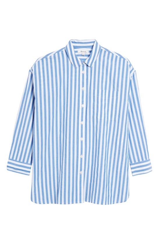Shop Madewell Signature Oversize Button-up Shirt In Hermitage Blue