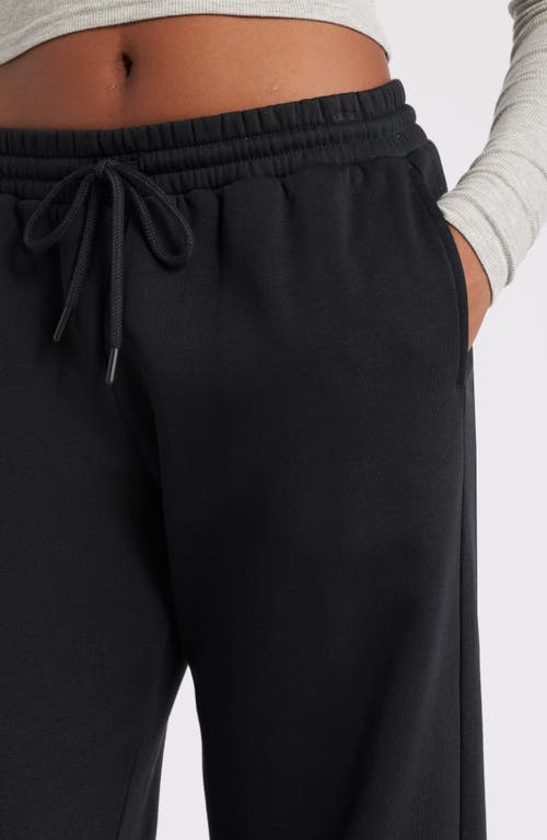 Shop Bp. Wide Leg Fleece Pants In Black Jet