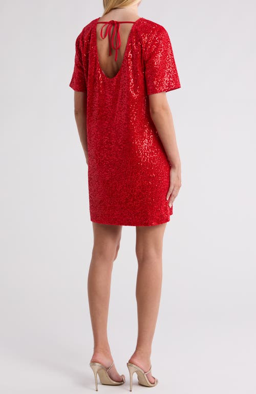 WISHLIST WISHLIST ELBOW LENGTH SLEEVE SEQUIN A-LINE COCKTAIL DRESS