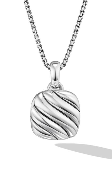 Sculpted Cable Sterling Silver Square Locket, 14.5mm