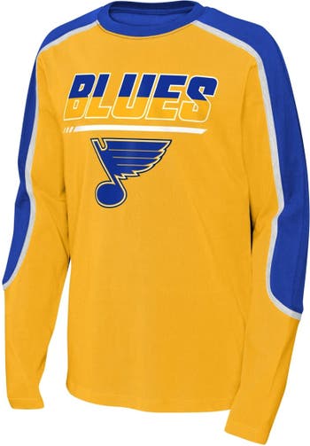 Outerstuff Youth Gold/Blue St. Louis Blues Pro Assist Long Sleeve