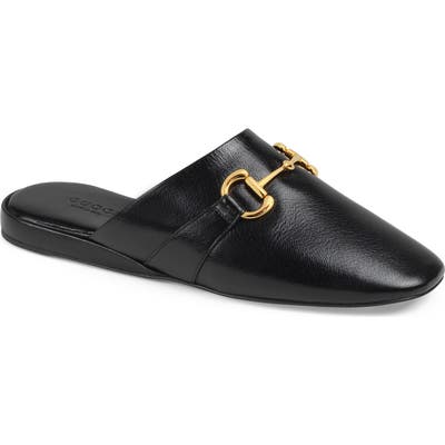Gucci Pericle Square Toe Mule, Black