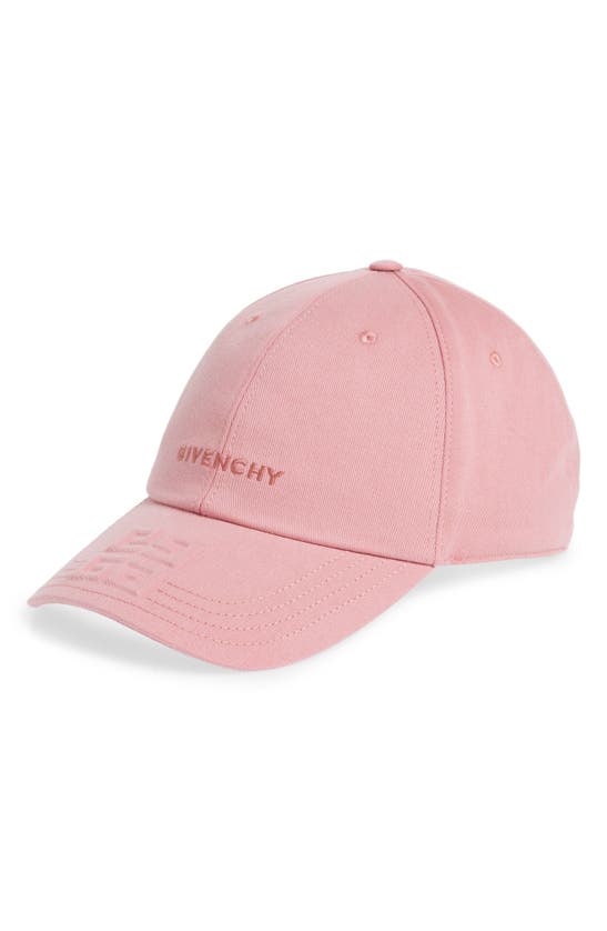 Shop Givenchy Debossed Logo Adjustable Baseball Cap In Flamingo