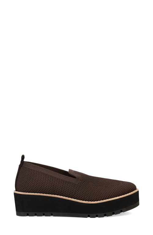 Shop Eileen Fisher Ergos Platform Knit Slip-on Shoe In Chocolate