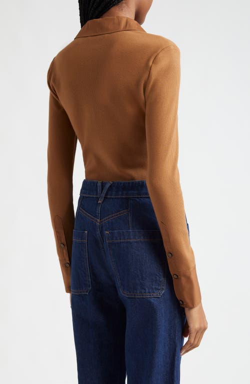 Veronica Beard Scottie Mixed Media Stretch Cotton Button-up Shirt In Whisky