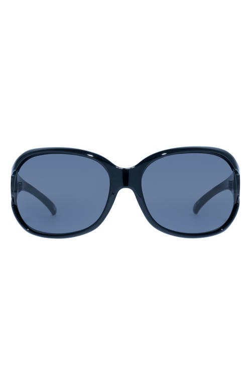 Le Specs Bolshy 61mm Wrap Sunglasses in Black at Nordstrom