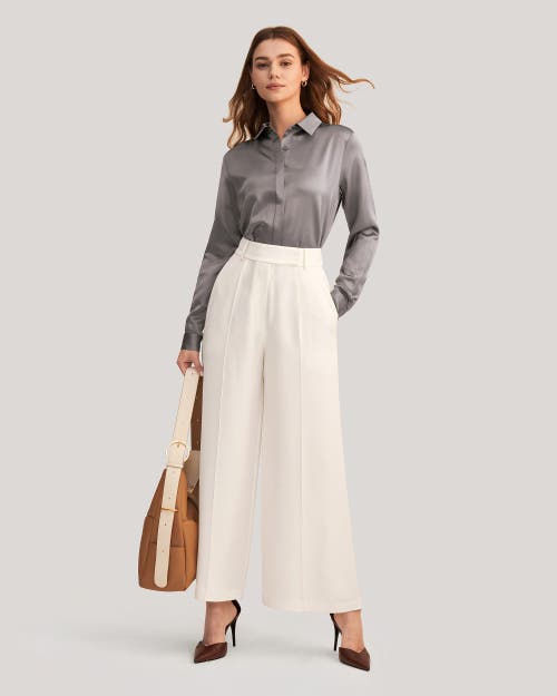 LILYSILK LILYSILK BASIC CONCEALED PLACKET SILK SHIRT