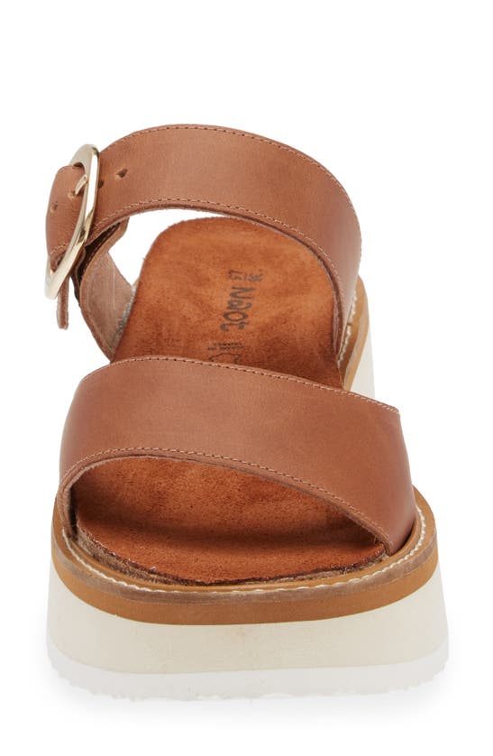 Naot Halvah Platform Wedge Sandal In Latte Brown Leather