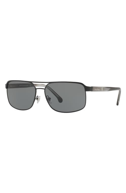 Shop Brooks Brothers 59mm Pilot Sunglasses In Matte Black/grey