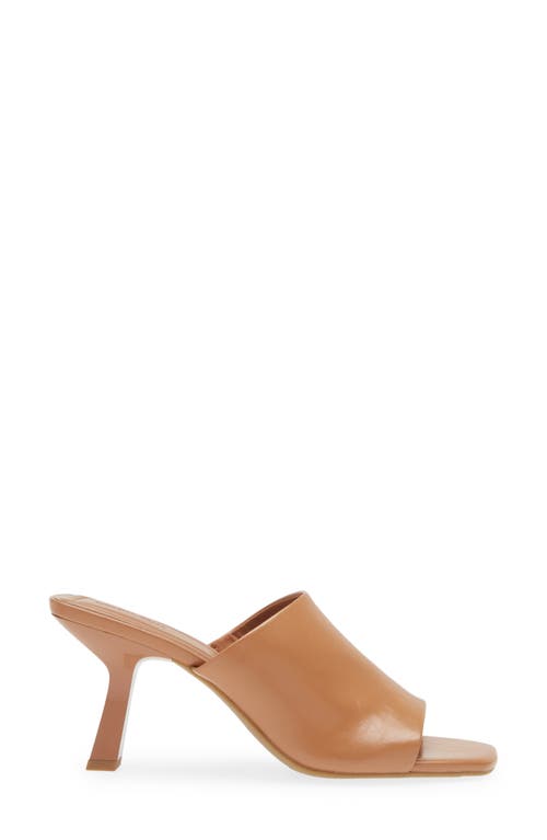 Shop Open Edit Tricia Square Toe Slide Sandal In Tan Cashew