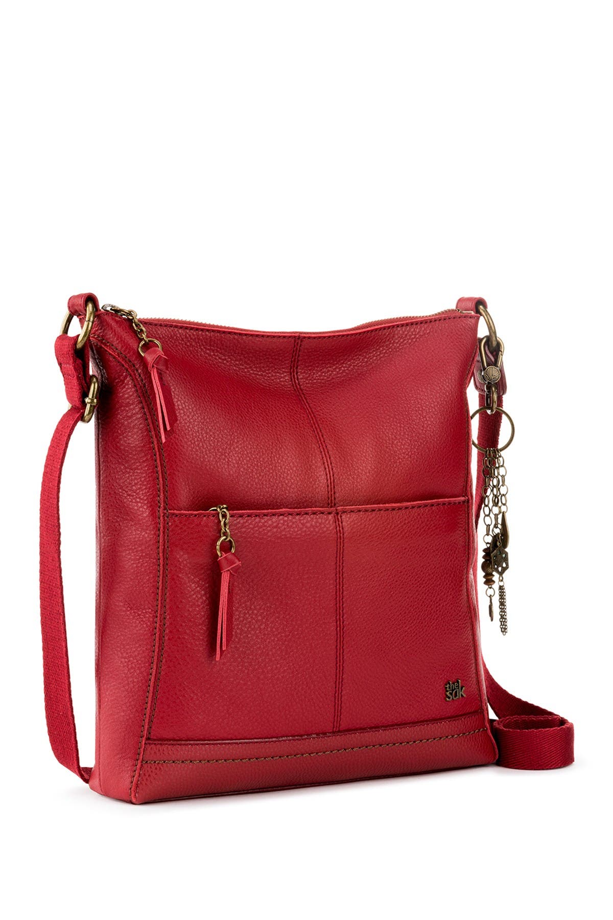 The Sak Lucia Leather Crossbody Bag In Scarlet | ModeSens