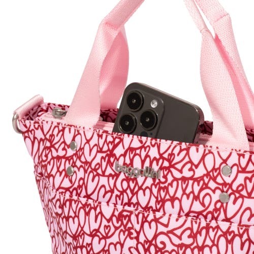 Baggallini Mini Carryall Crossbody Tote Bag In Heart Print