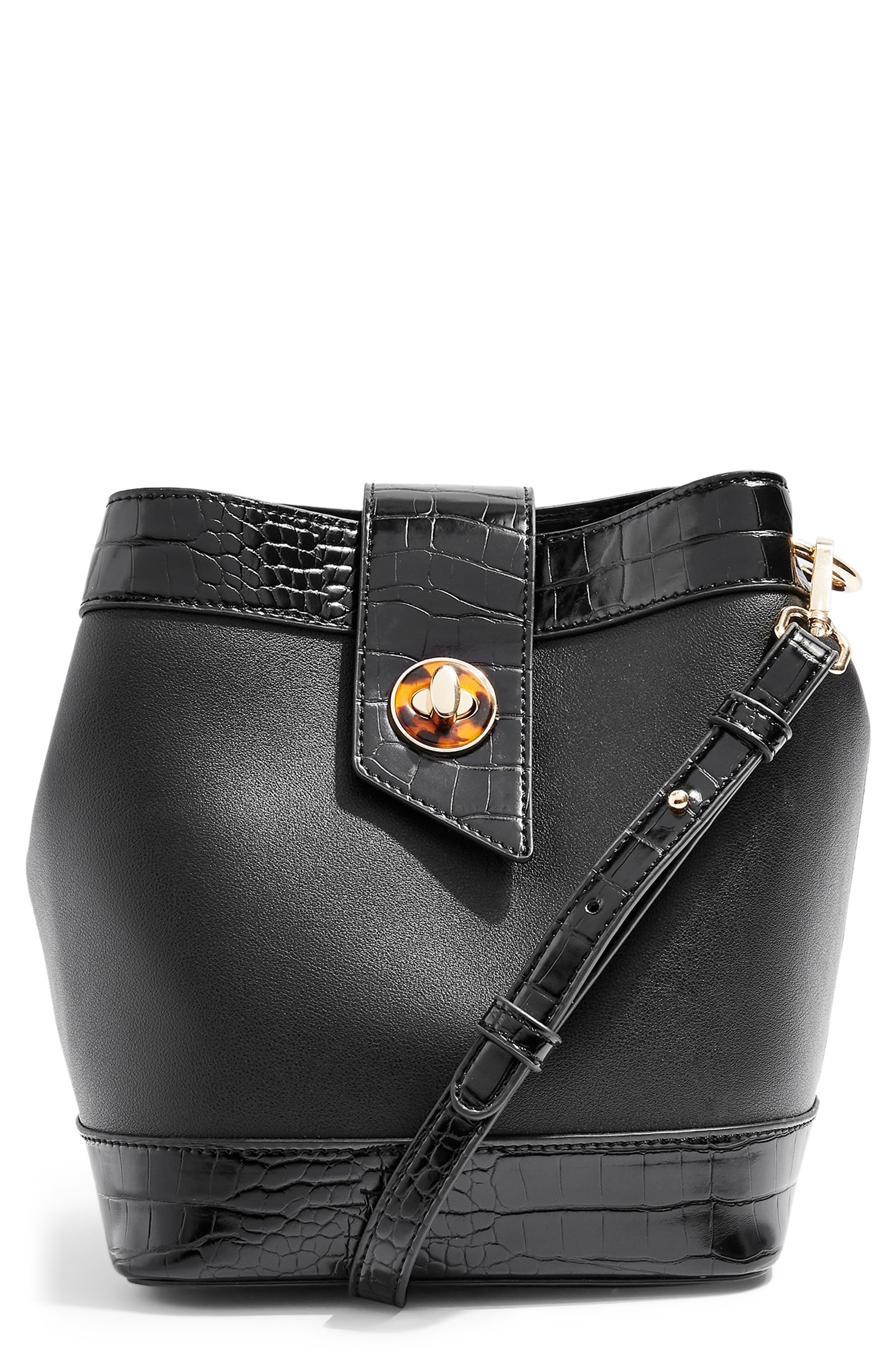 topshop leather bucket bag