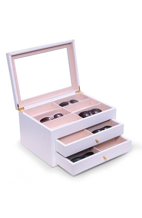 Bey-berk Kelly 18-pair Glasses Storage Box In White