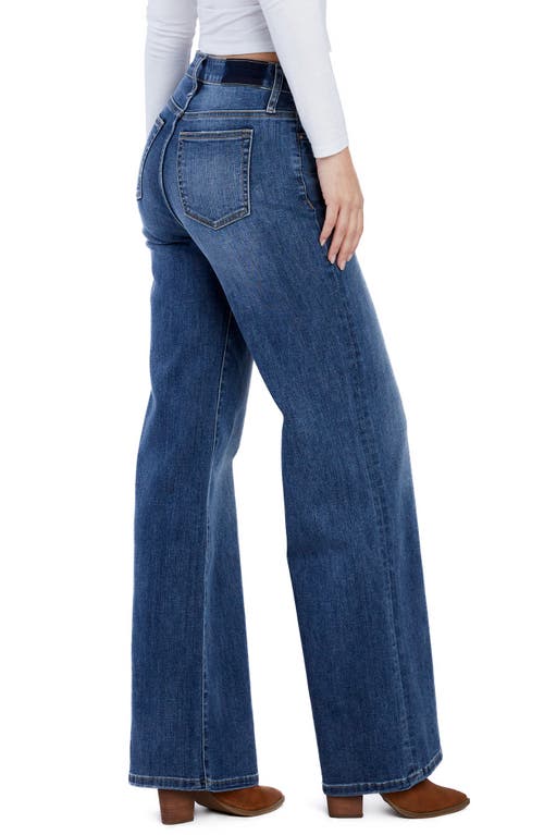 Hint Of Blu Mighty High Waist Wide Leg Jeans In North Star Blue
