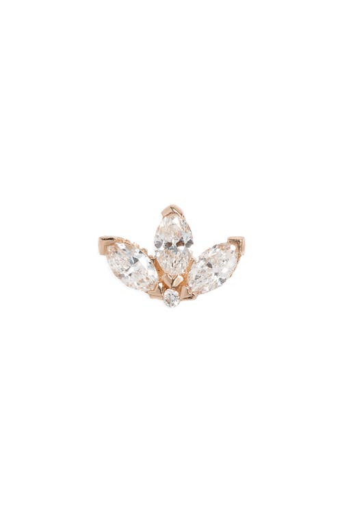 Maria Tash Diamond Lotus Stud Earring in Rose Gold/Diamond at Nordstrom, Size 0.25 Ct Tw