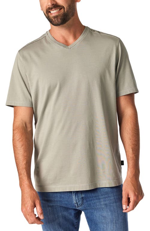 Deconstructed V-Neck Pima Cotton T-Shirt in Wild Dove