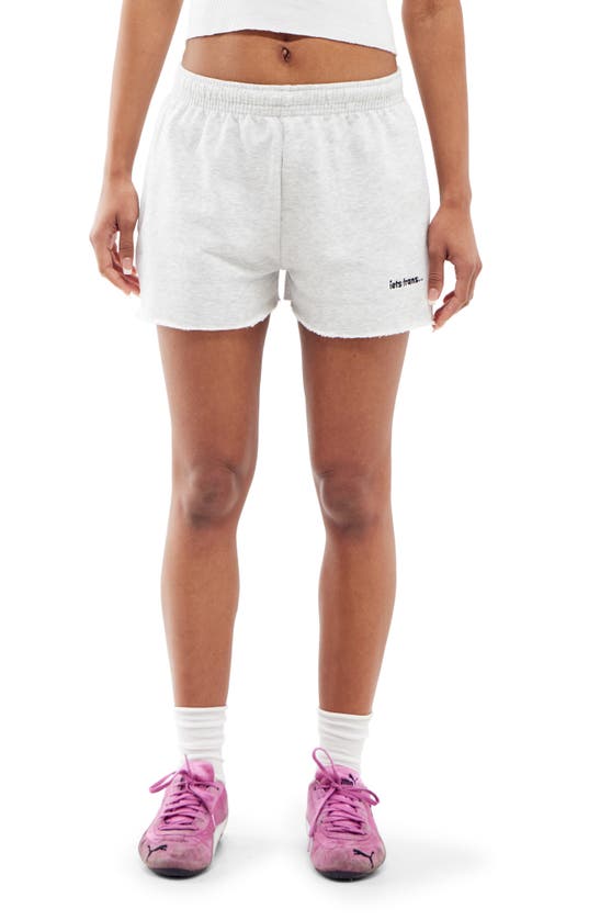 Shop Iets Frans Mini Cotton Jogger Shorts In Grey Marl