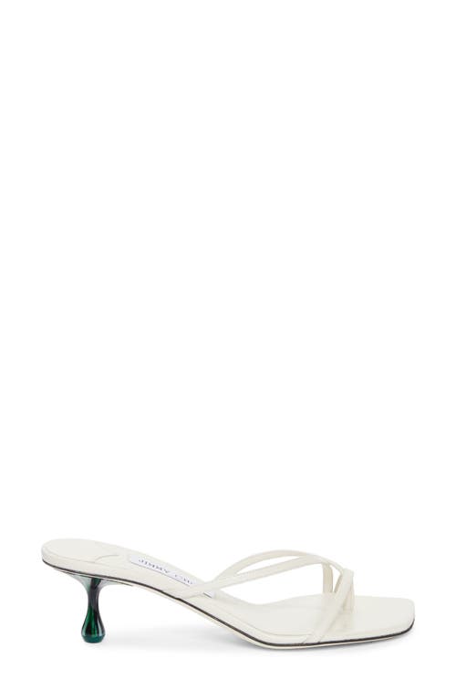 Shop Jimmy Choo Etana Malachite Heel Slide Sandal In Latte/malachite