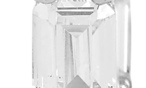 Savvy Cie Jewels Emerald Cut Cubic Zirconia Inside Out Hoop Earrings In White