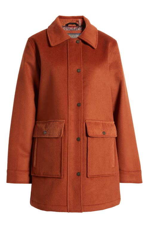 Pendleton Maple Creek Club Collar Wool Blend Coat in Copper