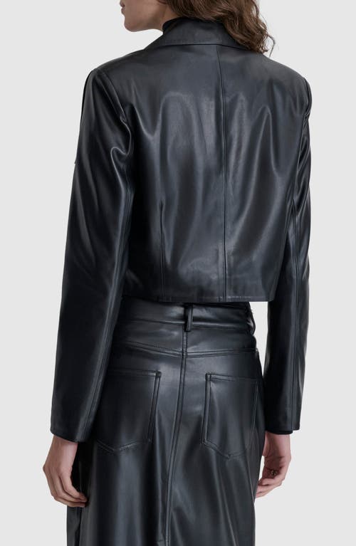 Shop Dkny Fringe Detail Faux Leather Jacket In Black