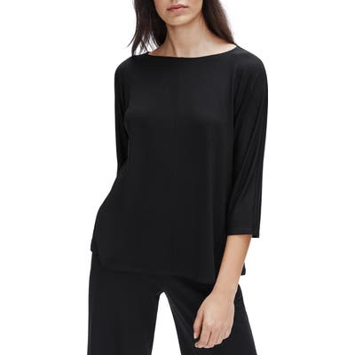 Eileen Fisher Bateau Neck Top, Black