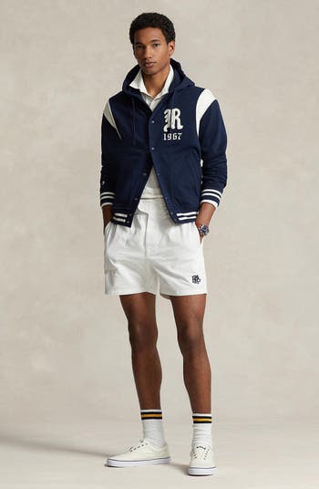 Polo Ralph Lauren Athletic Fleece Jacket Cruise Navy/Clubhouse Cream at Car