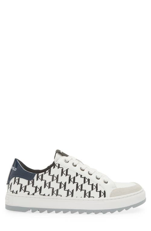 Karl Lagerfeld Paris Logo Sawtooth Sneaker In White