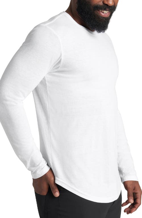 Shop Goodlife Scallop Crewneck Long Sleeve T-shirt In White