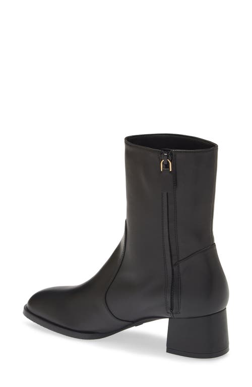 Stuart Weitzman Nola Zip Bootie In Black Soft Nappa