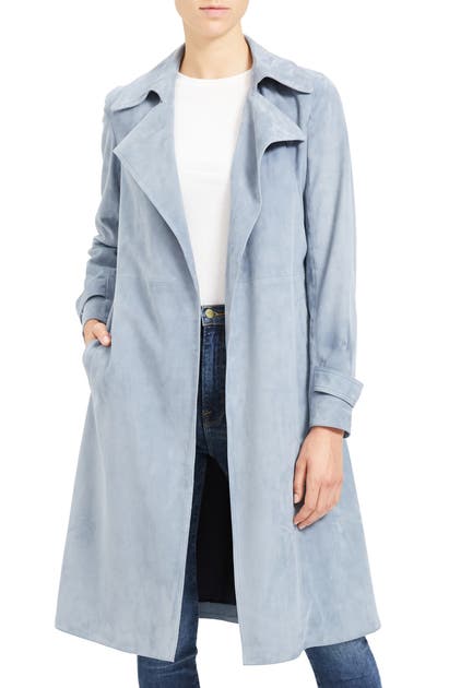 Theory Oaklane Tidle Lambskin Suede, Theory Trench Coat Blue