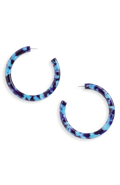 Broadway Hoop Earrings in Electric Blue