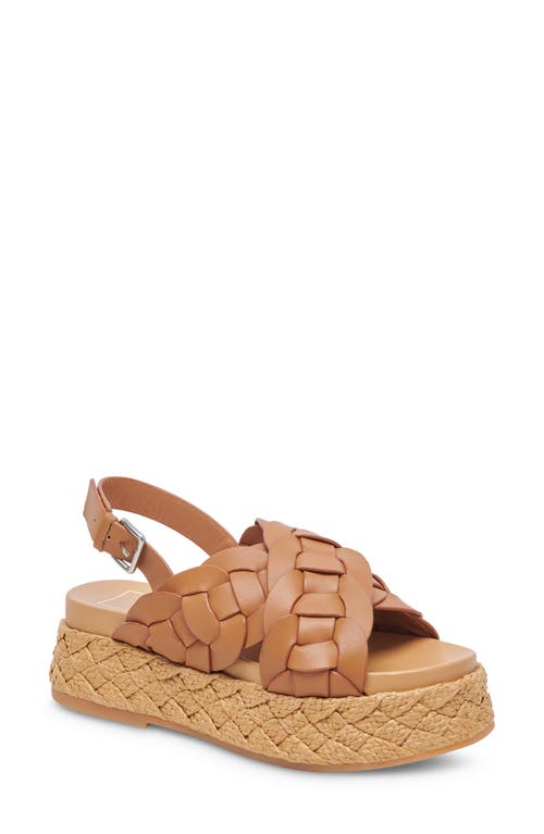 Dolce Vita Winder Basketweave Slingback Platform Sandal in Tan Leather at Nordstrom, Size 8