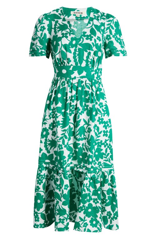 Boden Eve Linen Midi Dress In Green
