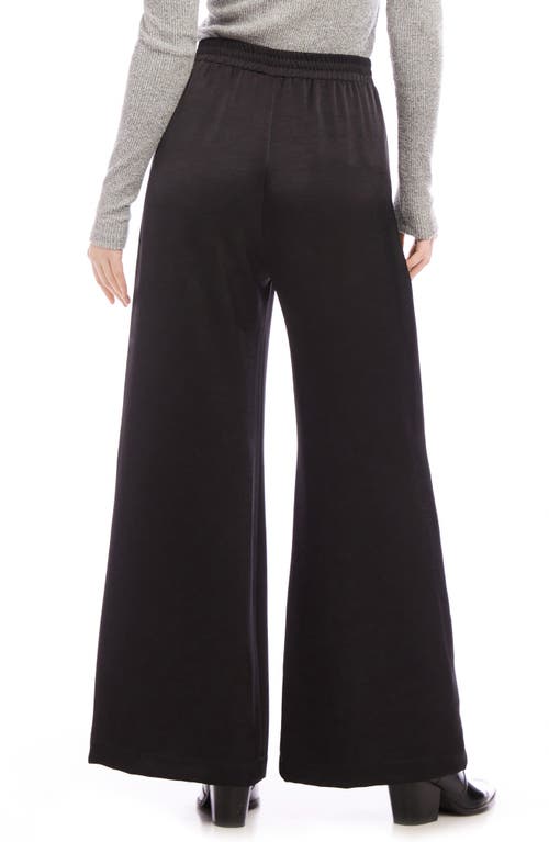 Shop Karen Kane High Waist Pull-on Wide Leg Pants In Black