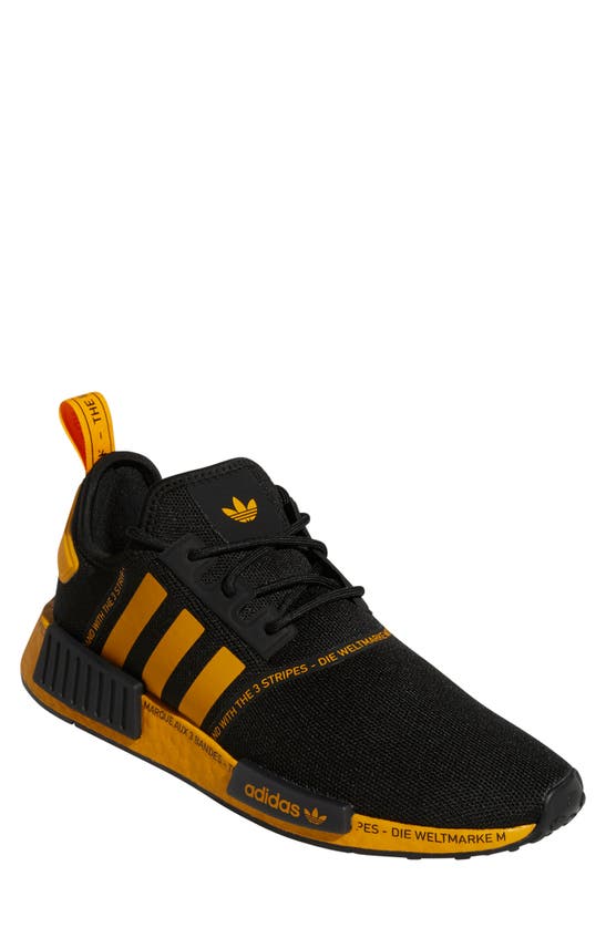 Adidas Originals Nmd R1 Sneaker In Core Black/ Collegiate Gold