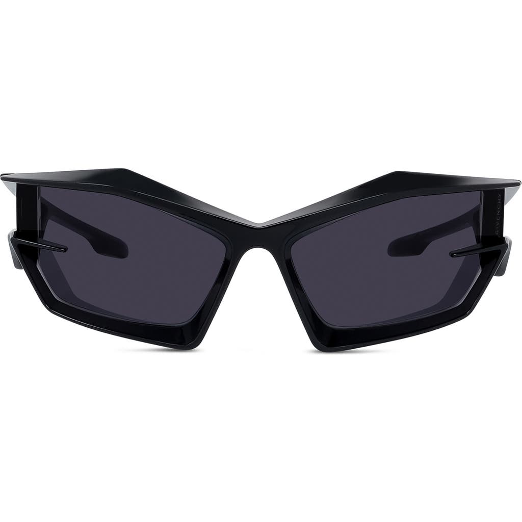 Givenchy Geometric Sunglasses In Shiny Black/smoke