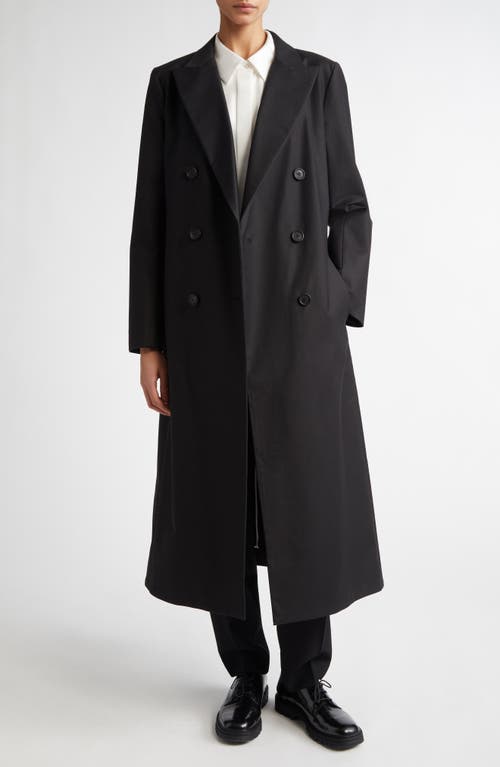 PARTOW Marcus Double Breasted Cotton Coat in Black 