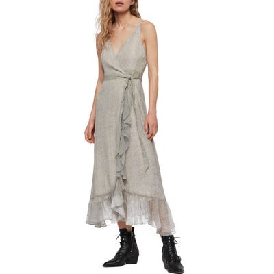 Allsaints Dayla Speckle Wrap Sundress, White